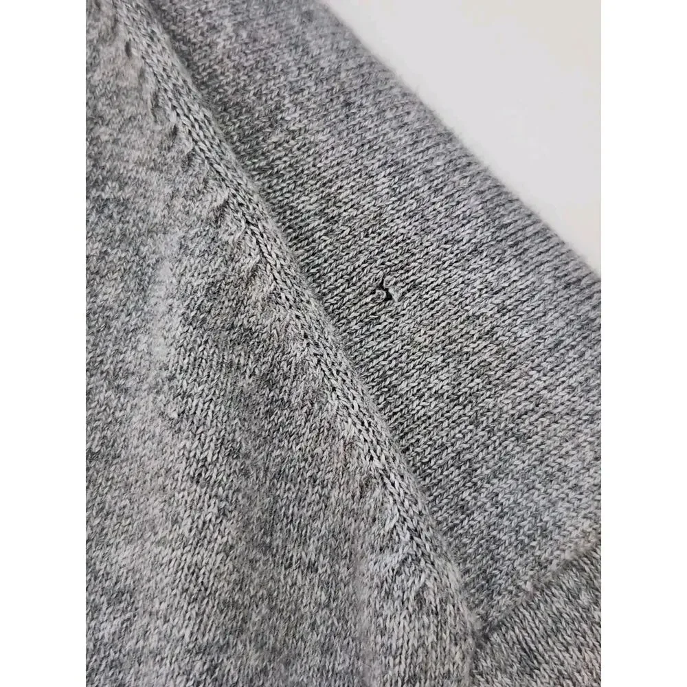 BANANA REPUBLIC Luxury Blend Silk Cashmere Striped Gray Crewneck Sweater M